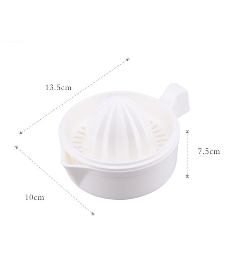 MXY Japanese Hand Juicer Plastic Lemon Lime Oranges Squeezer with Bowl White Color - Image 3